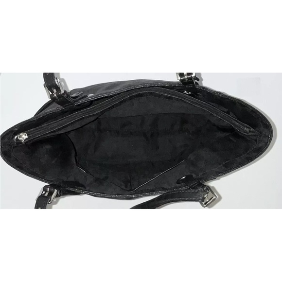 Michael Kors Jet Set Monogram Signature Logo Tote - Black - Picture 7 of 8